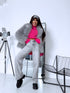 "GREY SMOG" artificial fur coat